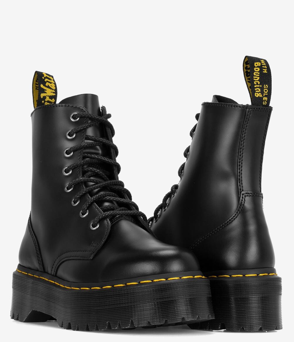 Dr. Martens Jadon Boot Smooth Leather Platforms - Women black leather sz 6 $210 - Picture 1 of 9